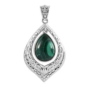 Quartz 7.40 ctw Solitaire Pendant in Platinum with Healing Magnet Silver Necklac